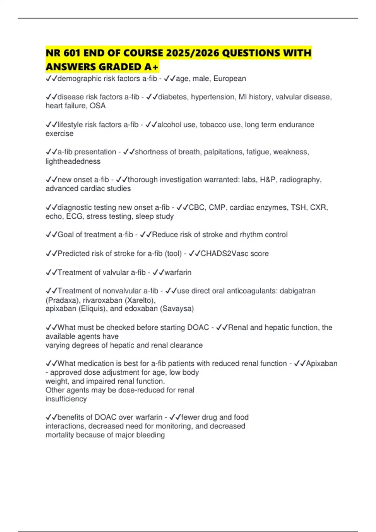 NR 601 END OF COURSE 2025/2026 QUESTIONS WITH ANSWERS GRADED A+ - NR ...