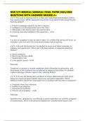 NUR 1211 MEDICAL SURGICAL FINAL PAPER 2025&sol;2026 QUESTIONS WITH ANSWERS GRADED A&plus;