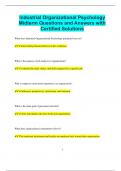 Industrial Organizational Psychology Midterm Questions and Answers with  Certified Solutions