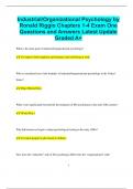 Industrial&sol;Organizational Psychology by Ronald Riggio Chapters 1-4 Exam One Questions and Answers Latest Update  Graded A&plus;