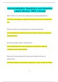 Industrialization Questions and Answers  Latest Version 100&percnt; Correct