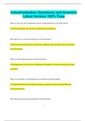 Industrialization Questions and Answers  Latest Version 100&percnt; Pass