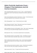 Idaho Pesticide Applicator Exam - Chapter 8 Test Questions And All Correct Answers&period;