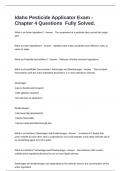 Idaho Pesticide Applicator Exam - Chapter 4 Questions  Fully Solved&period;