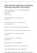 Idaho Pesticide Applicators Certification Final Exam Questions Fully Solved&period;