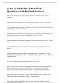 State of Idaho Pest Exam Final Questions And Revised Answers&period;