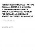 HESI 101&colon; HESI VN MODULE 6 ACTUAL EXAM ALL QUESTIONS AND WELL ELABORATED ANSWERS WITH RATIONALES TOP RATED VERSION FOR ALREADY A GRADED AND REVISED BY EXPERTS &vert;BRAND NEW&excl;&excl;