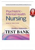 Test Bank - Psychiatric-Mental Health Nursing 9th Edition &lpar;Videbeck&rpar; &lpar;Ch 1 &ndash; 24&rpar; > Download as Pdf File <