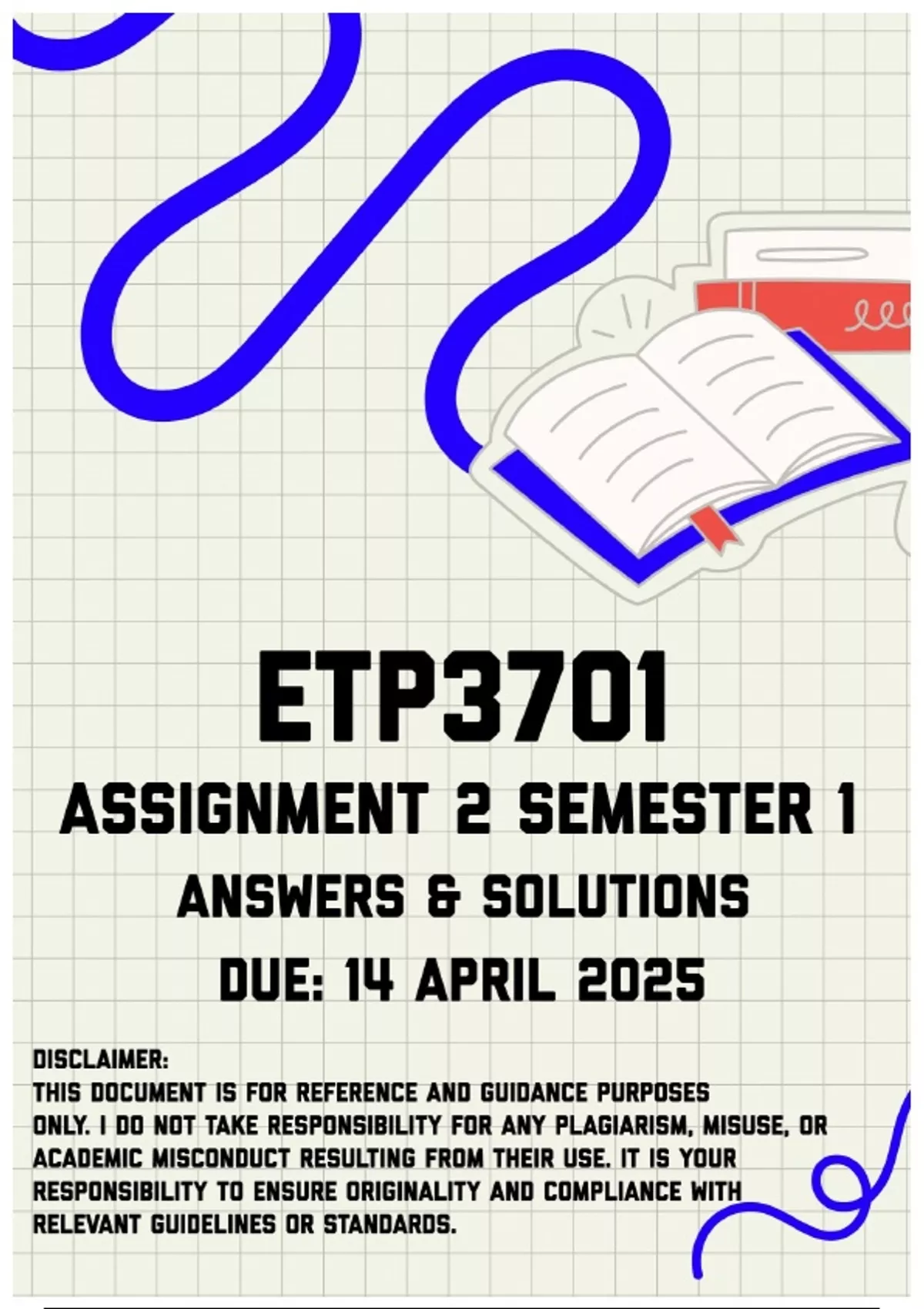 ETP3701 Assignment 2 Semester 1 Memo | Due 14 April 2025 ...