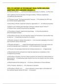 PSYC 375 HISTORY OF PSYCHOLOGY FINAL PAPER 2025&sol;2026 QUESTIONS WITH ANSWERS GRADED A&plus;