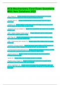 ACS Biochemistry Final Exam Questions With New Solutions 2025