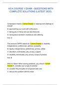 HCA COURSE 1 EXAM - QUESTIONS WITH COMPLETE SOLUTIONS &lpar;LATEST 2025&rpar;&period;