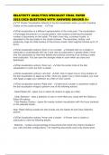 RELATIVITY ANALYTICS SPECIALIST FINAL PAPER 2025&sol;2026 QUESTIONS WITH ANSWERS GRADED A&plus;