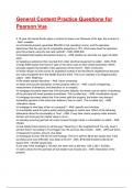 General Content Practice Questions for Pearson Vue Exam 2025&sol;2026 Questions With Completed Solutions&period;