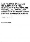 SAFE PRACTITIONER EXAM ALL 150&plus;QUESTIONS AND WELL ELABORATED ANSWERS TOP RATED VERSION&sol; ALREADY A&plus; GRADED HIGHLY RECOMMENDED BY EXPERTS &vert;NEW AND REVISED&lpar;ACTUAL EXAM&rpar;
