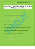 ACQ Exam 1 Questions And Answers &vert;Latest 2025 &vert; Guaranteed Pass