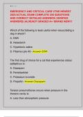 EMERGENCY AND CRITICAL CARE VTNE NEWEST  2025 ACTUAL EXAM COMPLETE 200 QUESTIONS  AND CORRECT DETAILED ANSWERS &lpar;VERIFIED  ANSWERS&rpar; &vert;ALREADY GRADED A&plus;&sol; BRAND NEW&excl;&excl;&excl; 