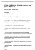 NRSG-2702 FINAL EXAM Questions And  Actual Answers&period;