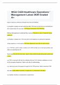 WGU C429 Healthcare Operations Management Latest 2025 Graded A&plus;