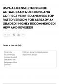 USPA A LICENSE STUDYGUIDE ACTUAL EXAM QUESTIONS AND CORRECT VERIFIED ANSWERS TOP RATED VERSION FOR ALREADY A&plus; GRADED &vert; HIGHLY RECOMMENDED &vert; NEW AND REVISED&excl;&excl;