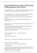 Nursing Skills Exam- Enteral Tube Feeds &lpar;TPN&rpar; Questions Fully Solved &period;