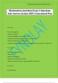 Biochemistry&sol;nutrition Exam 1 Questions And Answers &vert;Latest 2025 &vert; Guaranteed Pass