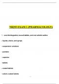 NR 293 Pharmacology &vert; Exam 1 Study Guide with Questions and Answers with Rationale &vert; Chamberlain