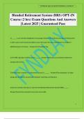 Blended Retirement System &lpar;BRS&rpar; OPT-IN Course &lpar;2 hrs&rpar; Exam Questions And Answers &vert;Latest 2025 &vert; Guaranteed Pass