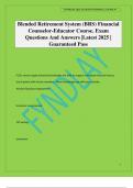 Blended Retirement System &lpar;BRS&rpar; Financial Counselor-Educator Course&period; Exam Questions And Answers &vert;Latest 2025 &vert; Guaranteed Pass
