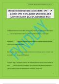 Blended Retirement System &lpar;BRS&rpar; OPT-IN Course &lpar;Pre-Test&rpar;&period; Exam Questions And Answers &vert;Latest 2025 &vert; Guaranteed Pass