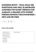 HONDROS BIO117 - FINAL EXAM 100 QUESTIONS AND WELL ELABORATED ANSWERS TOP RATED VERSION FOR ALREADY A GRADED WITH EXPERT FEEDBACK&vert;HIGHLY RECOMMENDED &vert; NEW AND REVISED