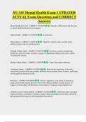 NU 345 Mental Health Exam 1 UPDATED  ACTUAL Exam Questions and CORRECT  Answers