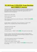 NU 345 Exam 2 UPDATED  Exam Questions  and CORRECT Answers 