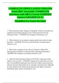 COMPLETE CIPP&sol;E LATEST UPDATED Exam 2025  Assessable  COMPLETE Questions with 100&percnt; Correct VERIFIED Answers GRADED AT A&plus;  Simplified For Easier Revision 