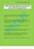 CDCs AOP Exam Questions And Answers &vert;Latest 2025 &vert; Guaranteed Pass