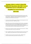 Testable CIPP-E LATEST UPDATED  COMPLETE Questions with 100&percnt; Correct VERIFIED Answers GRADED AT A&plus; Simplified For Easier Revision 2025-2026