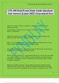 CFS 100 Final Exam Study Guide Questions And Answers &vert;Latest 2025 &vert; Guaranteed Pass