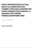 PDGA CERTIFIED RULES ACTUAL EXAM ALL QUESTIONS AND CORRECT DETAILED ANSWERS TOP RATED VERSION FOR ALREADY A&plus; GRADED WITH EXPERT FEEDBACK&vert;NEW&excl;&excl;&vert;REVISED