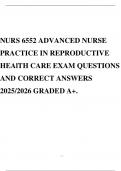 NURS 6552 ADVANCED NURSE PRACTICE IN REPRODUCTIVE HEAlTH CARE EXAM QUESTIONS AND CORRECT ANSWERS 2025&sol;2026 GRADED A&plus;&period;
