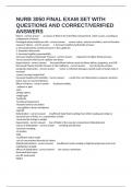 NURB 3050 FINAL EXAM SET WITH QUESTIONS AND CORRECT&sol;VERIFIED ANSWERS