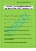 Firefighter Endorsement Exam Questions And Answers &vert;Latest 2025 &vert; Guaranteed Pass