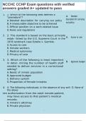 NCCHC CCHP Exam questions with verified answers graded A&plus; updated to pass