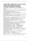 NURB 3050 COMPLETE ACTUAL EXAM 4 SET WITH QUESTIONS AND CORRECT&sol;VERIFIED ANSWERS
