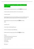 PEBLO QUESTIONS AND PROVEN  OPTIONS 