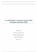 CJ 405 Module 4 Practice Activity With Complete Solutions 2025