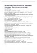 NURB 3050 Gastrointestinal Disorders Complete Questions and correct Answers