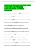 MEDICAL EVALUATION BOARD &lpar;MEB&rpar;  OVERVIEW AND PROCESS  QUESTIONS AND CORRECT  ANSWERS 