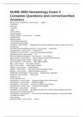 NURB 3050 Hematology Exam 2 Complete Questions and correct&sol;verified Answers