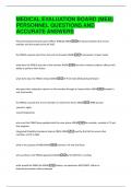 MEDICAL EVALUATION BOARD &lpar;MEB&rpar;  PERSONNEL QUESTIONS AND  ACCURATE ANSWERS 