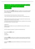 MEDICAL EVALUATION BOARD &lpar;MEB&rpar;  QUESTIONS AND ACCURATE  ANSWERS 